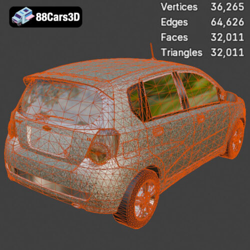 Chevrolet Aveo Hatchback 3D Model 3D Printable STL