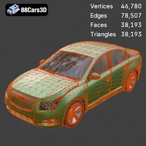 Chevrolet Cruze Sedan 3D Model - Gallery Image 1 Chevrolet Cruze Sedan 3D Model