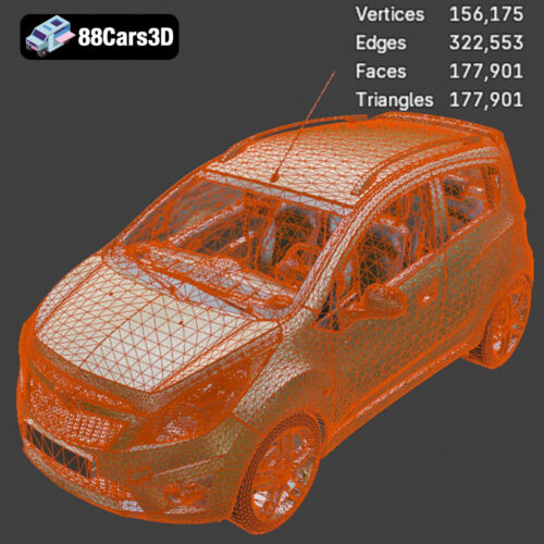 Chevrolet Spark 2018 3D Model - Gallery Image 1 Chevrolet Spark 2018 3D Model