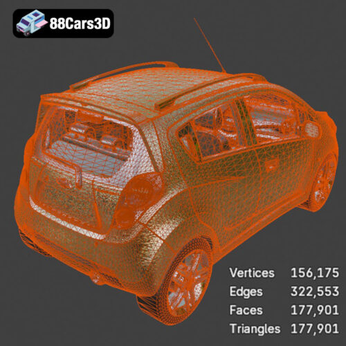 Chevrolet Spark 2018 3D Model - Gallery Image 7 Chevrolet Spark 2018 3D Model