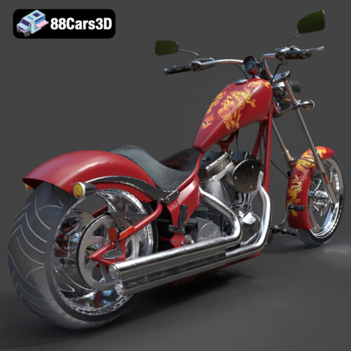 Custom Chopper 2007 Motorcycle 3D Model