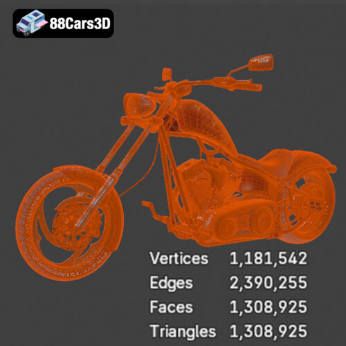 Custom Chopper 2007 Motorcycle 3D Model