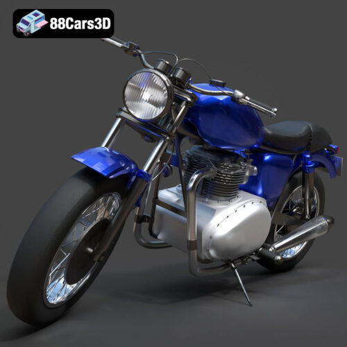 Classic Twin-Bike-001 Triumph Bonneville T120 1960s 3D Model