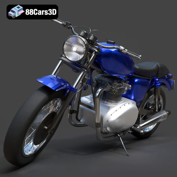 Classic Twin-Bike-001 Triumph Bonneville T120 1960s 3D Model