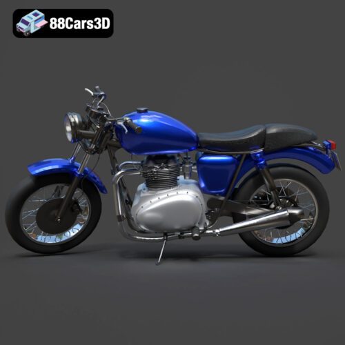 Classic Twin-Bike-002 Triumph Bonneville T120 1960s 3D Model