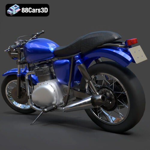 Classic Twin-Bike-003 Triumph Bonneville T120 1960s 3D Model