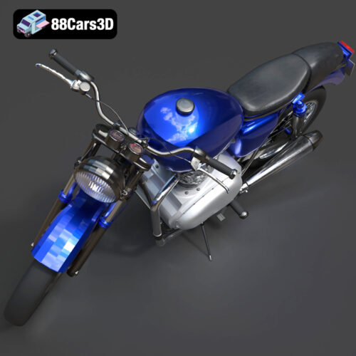 Classic Twin-Bike-005 Triumph Bonneville T120 1960s 3D Model