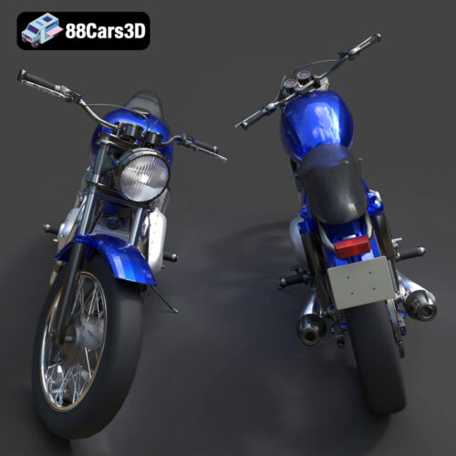 Classic Twin-Bike-006 Triumph Bonneville T120 1960s 3D Model