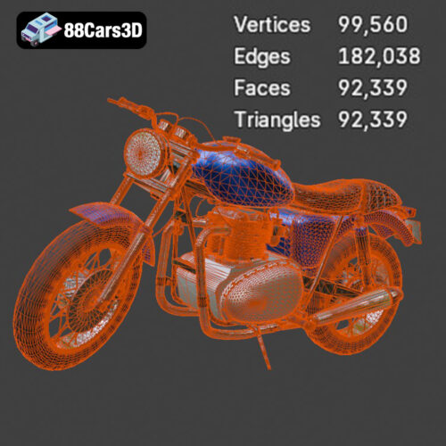 Classic Twin-Bike-007 Triumph Bonneville T120 1960s 3D Model