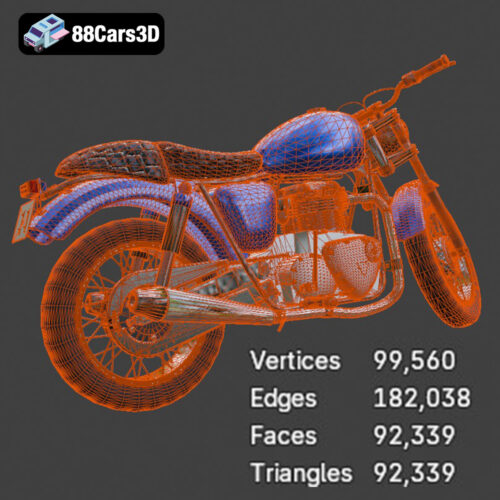 Classic Twin-Bike-008 Triumph Bonneville T120 1960s 3D Model