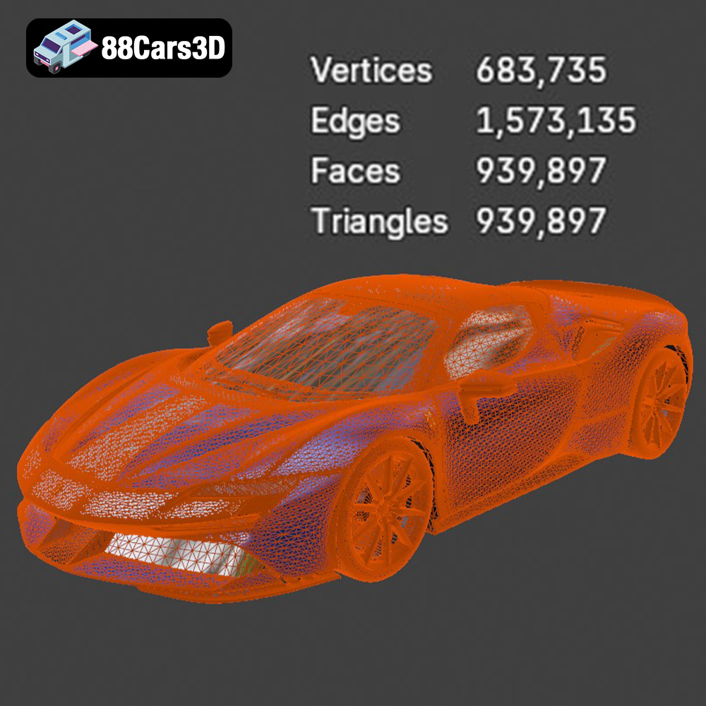 Ferrari SF90 Spider 2021 3D Model