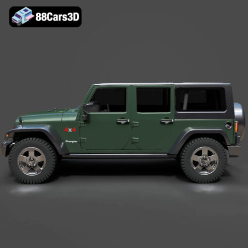 Jeep Wrangler JK Unlimited 2018 3D Model - Gallery Image 4 Jeep Wrangler JK Unlimited 2018 3D Model
