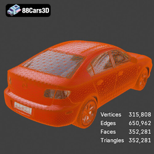 Mazda 3 Sedan 2004 3D Model - Gallery Image 5 Mazda 3 Sedan 2004 3D Model