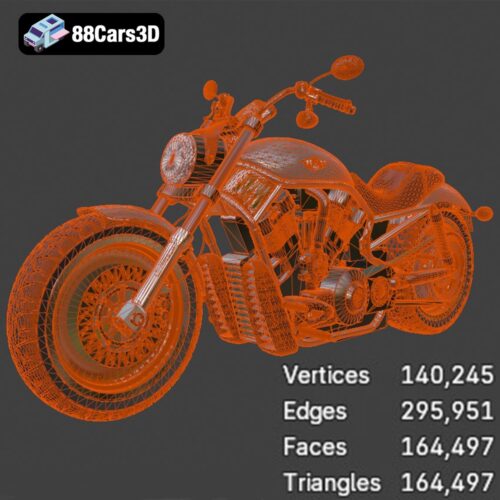 Harley-Davidson V-Rod Motorcycle 3D Model