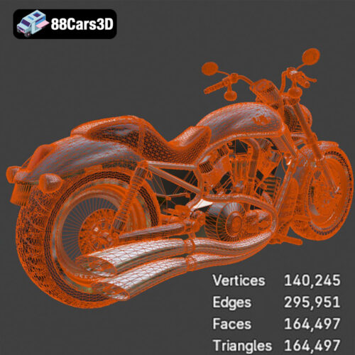 Harley-Davidson V-Rod Motorcycle 3D Model