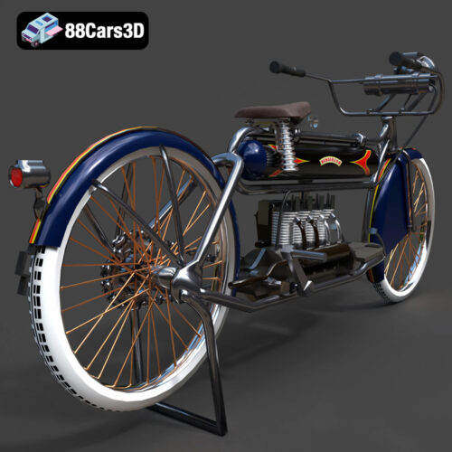 Mototsikl-Henderson-1912-004 Henderson Motorcycle 1912 3D Model
