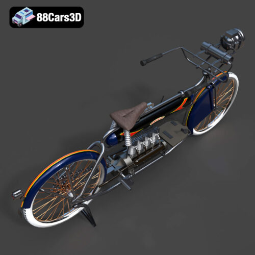 Mototsikl-Henderson-1912-005 Henderson Motorcycle 1912 3D Model