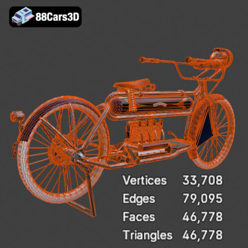 Mototsikl-Henderson-1912-008 Henderson Motorcycle 1912 3D Model