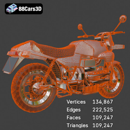 BMW K100 Motorcycle 3D Model