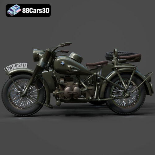 BMW R75 Motorcycle 3D Model