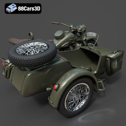 BMW R75 Motorcycle 3D Model