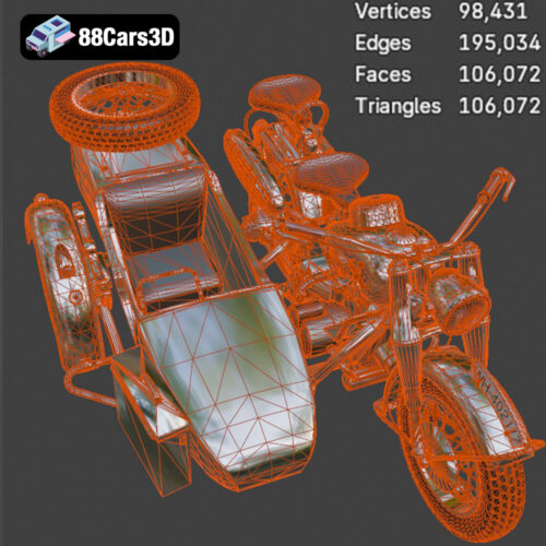 BMW R75 Motorcycle 3D Model