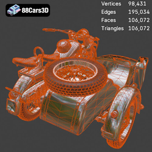 BMW R75 Motorcycle 3D Model