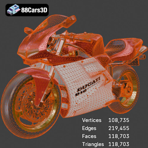 Ducati 916 Motorcycle 3D Model 3D Printable STL