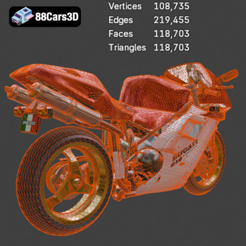 Ducati 916 Motorcycle 3D Model 3D Printable STL
