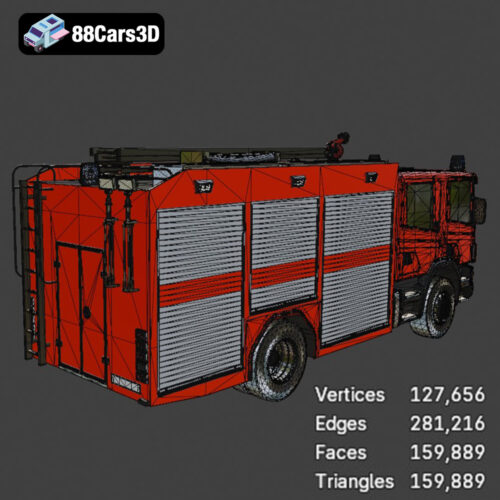 Scania 94D 260 Fire Engine 3D Model