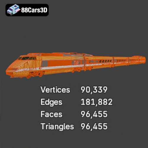 TGV High-Speed Train 3D Model