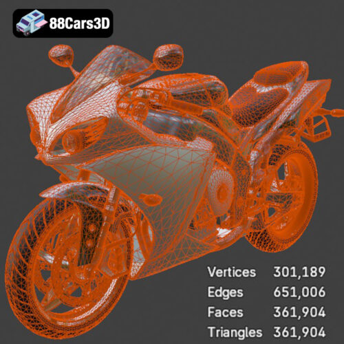 Sport Bike_2-007 Yamaha YZF R1 2006 3D Model