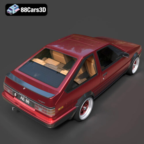 Toyota AE86 Levin 1983–1987-004 Toyota AE86 Levin 1983 1987 3D Model