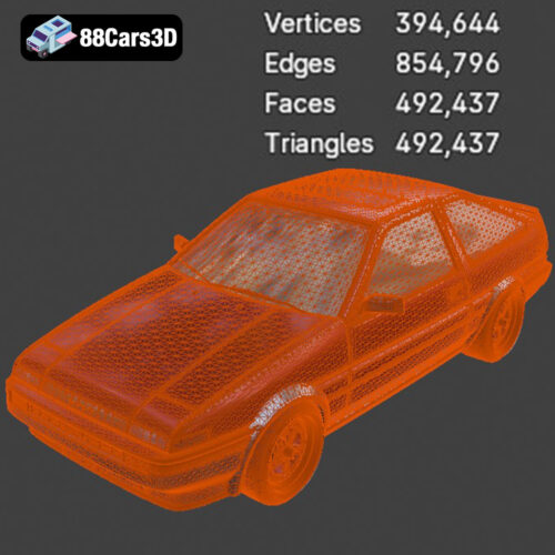 Toyota AE86 Levin 1983–1987-007 Toyota AE86 Levin 1983 1987 3D Model