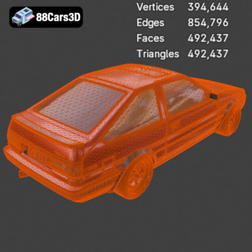 Toyota AE86 Levin 1983–1987-008 Toyota AE86 Levin 1983 1987 3D Model