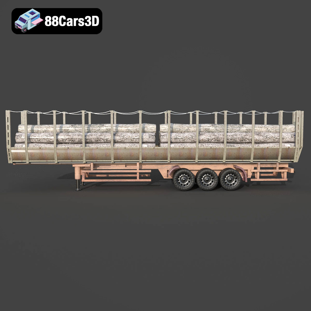 Forestry Trailer 006 3D Model
