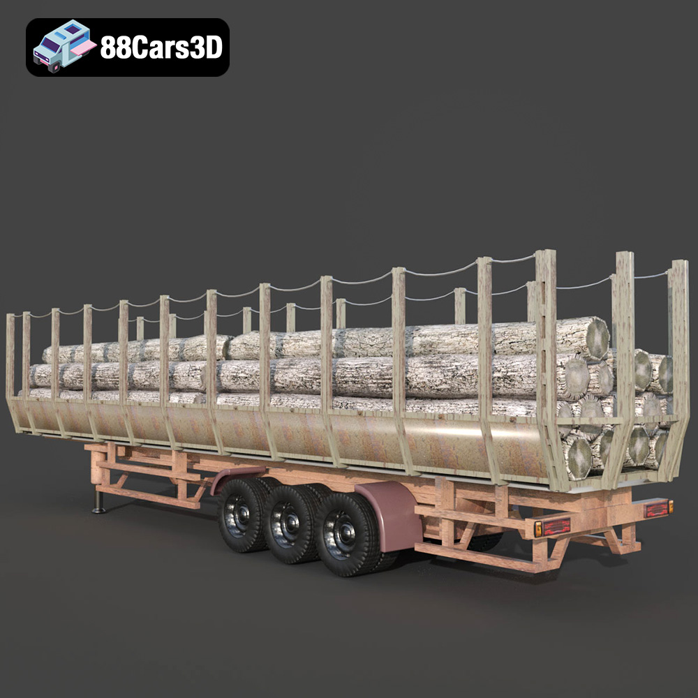 Forestry Trailer 006 3D Model