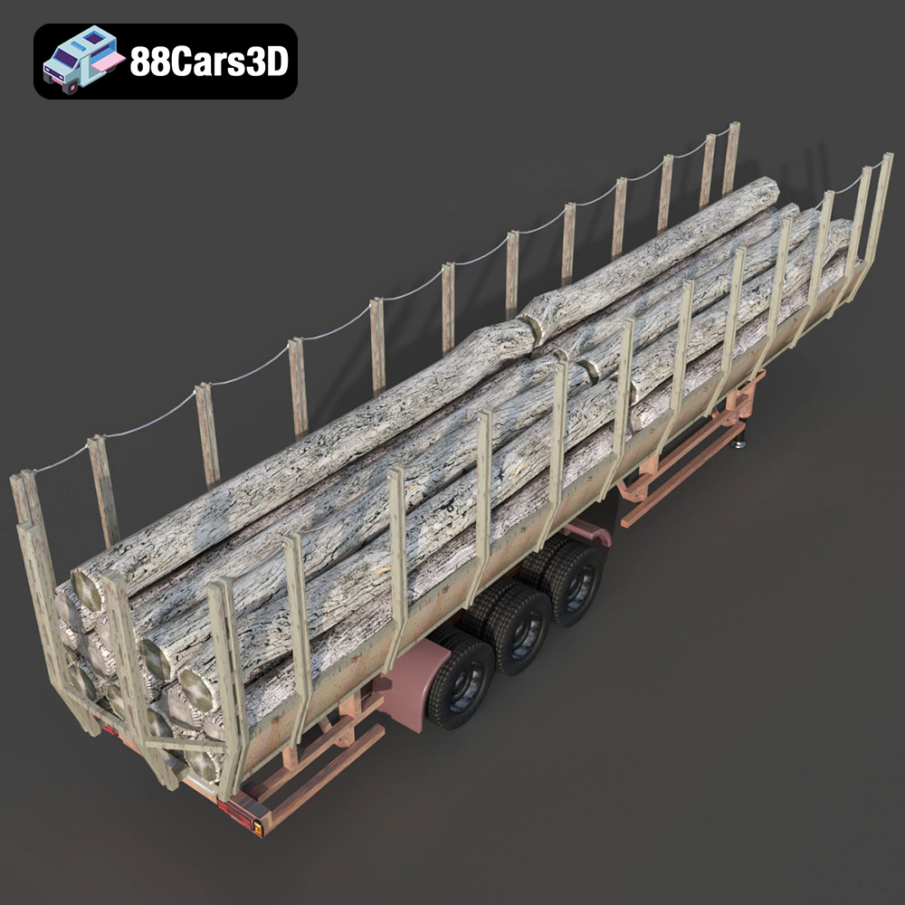 Forestry Trailer 006 3D Model