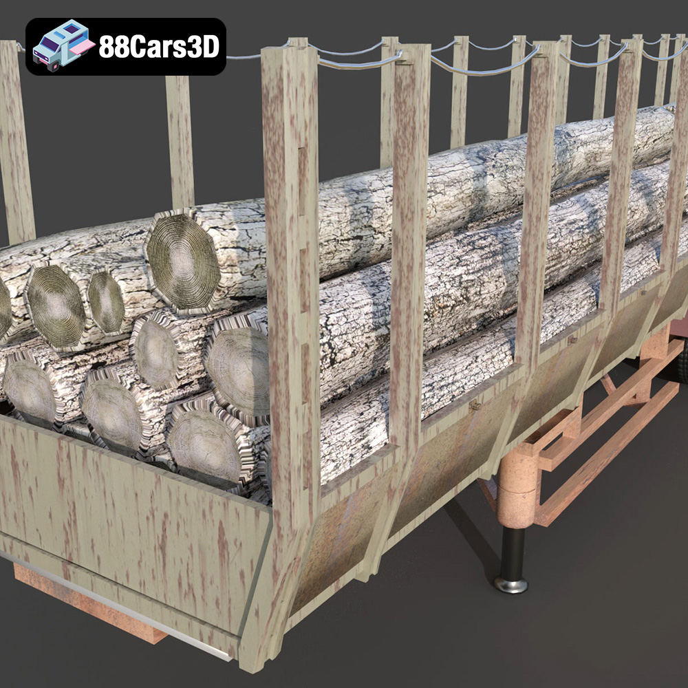 Forestry Trailer 006 3D Model