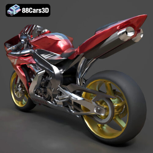 Yamaha YZF-R1 2008 -003 Yamaha YZFR1 2008 3D Model