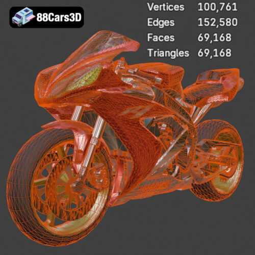 Yamaha YZF-R1 2008 -007 Yamaha YZFR1 2008 3D Model