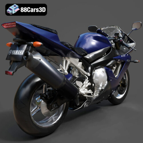 Yamaha YZF-R1 Motorcycle 3D Model - Gallery Image 2 Yamaha YZF-R1 Motorcycle 3D Model