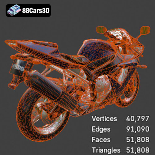 Yamaha YZF-R1 Motorcycle 3D Model - Gallery Image 6 Yamaha YZF-R1 Motorcycle 3D Model