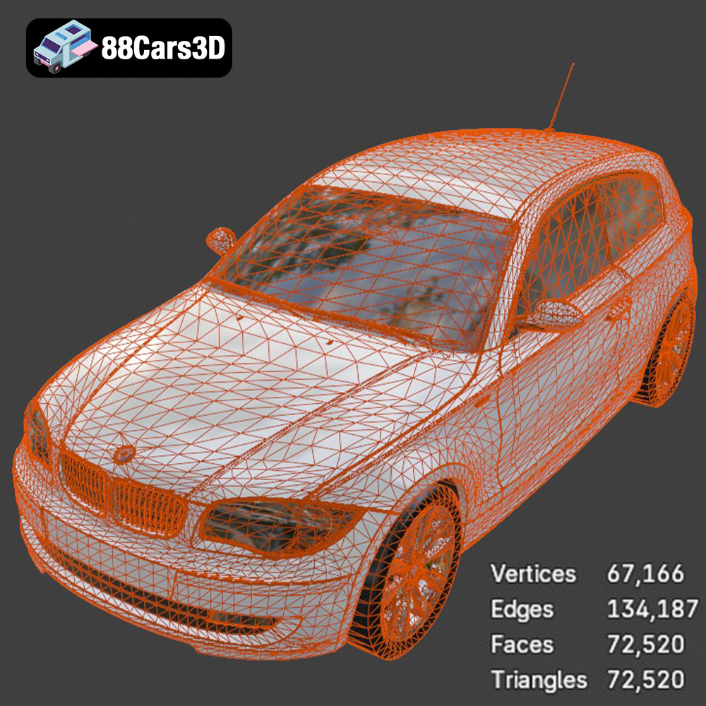 BMW 1 Series 3-Door E81 3D Model