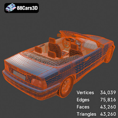 BMW 3 Series E36 Cabrio 325i 1998 3D Model - Gallery Image 4 BMW 3 Series E36 Cabrio 325i 1998 3D Model