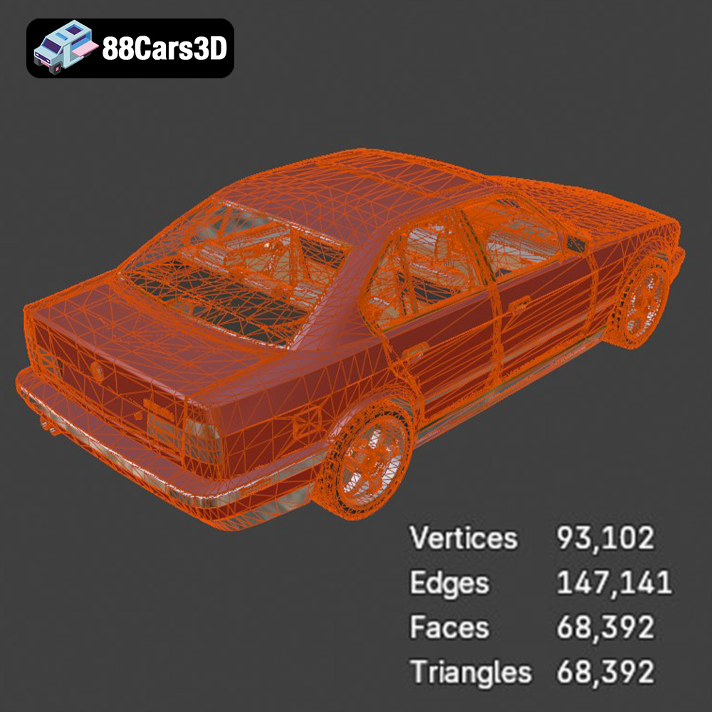 BMW 5 E34-535i 3D Model