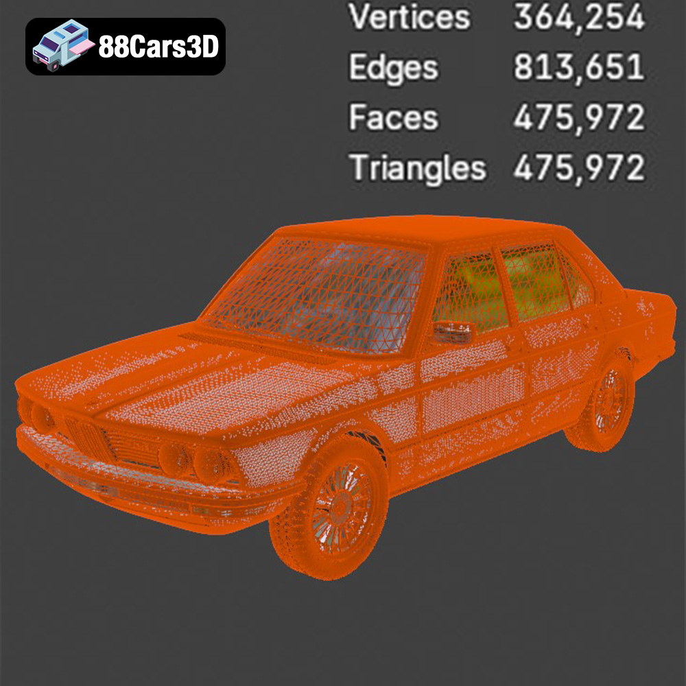 BMW 5 Series E12 528i 3D Model