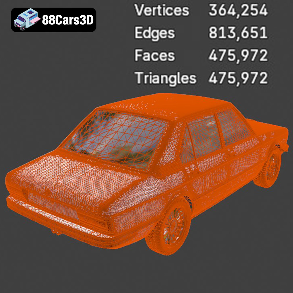 BMW 5 Series E12 528i 3D Model