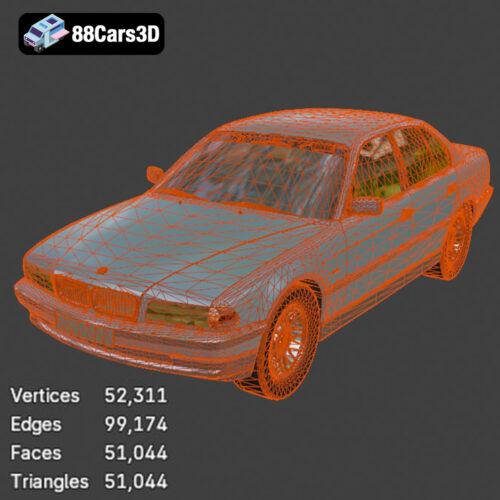 BMW 7 Series E38 3D Model - Gallery Image 6 BMW 7 Series E38 3D Model