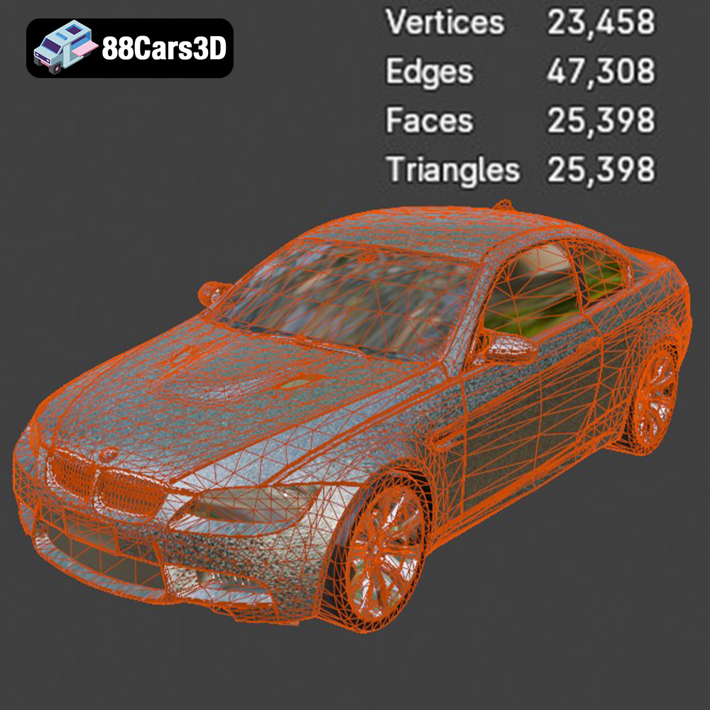 BMW M3 Coupe E92-002 3D Model